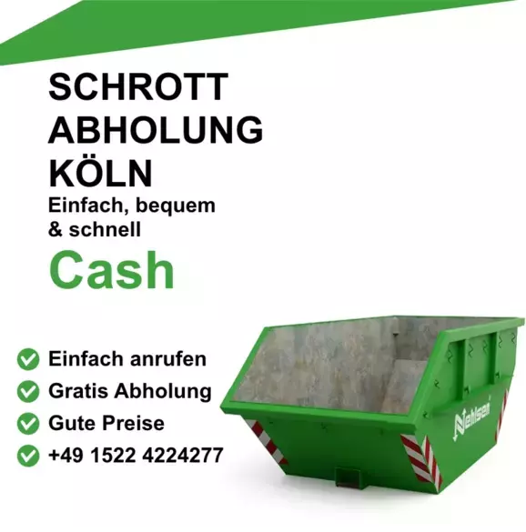 Schrottankauf Köln, Altmetallentsorgung, Kupfer-, Messing- und Kabelschrottankauf – umweltfreundlich und professionell.