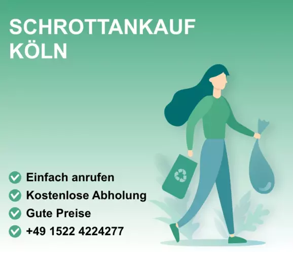 Schrottankauf KölnDemontage Abholung AltmetallSchrottankauf Köln, Altmetallentsorgung, Kupfer-, Messing- und Kabelschrottankauf – umweltfreundlich und professionell.